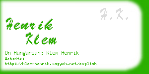 henrik klem business card